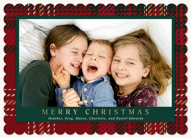 Heritage Plaid Personalized Holiday Cards