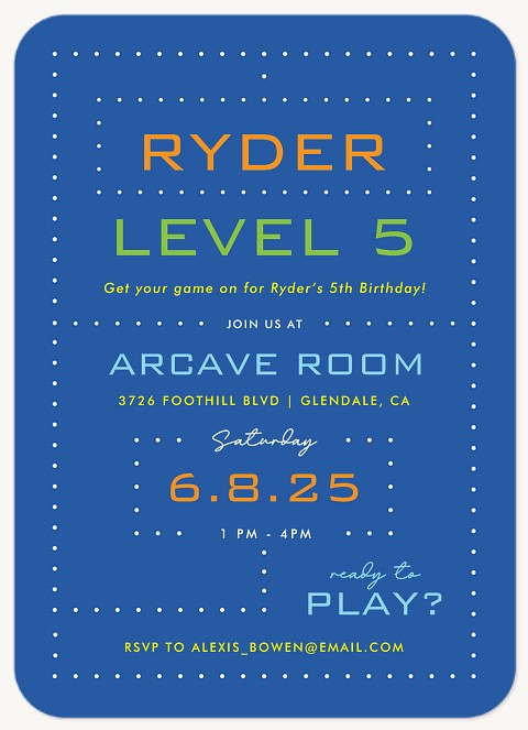 Level Up Bash Kids Birthday Invitations