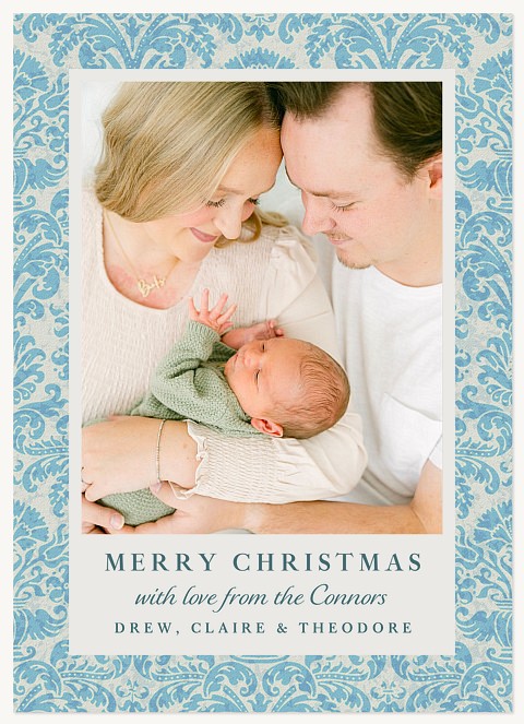 Vintage Damask Personalized Holiday Cards