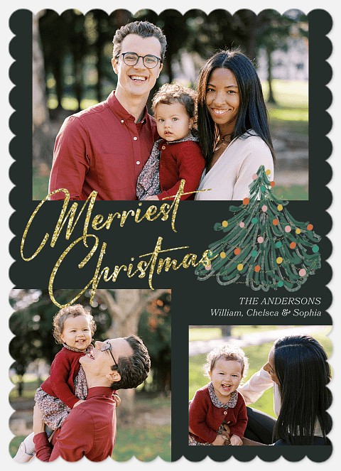 Old Fashioned Tree Photo Christmas Cards