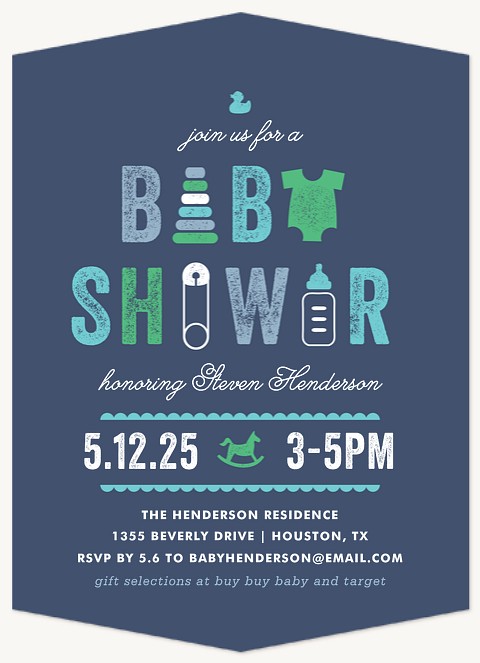 Vintage Essentials Baby Shower Invites
