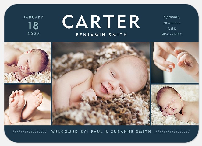 Born Distinguished Baby Boy Birth Announcements