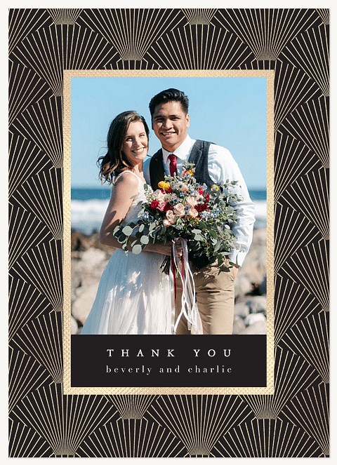 Golden Deco Thank You Cards 