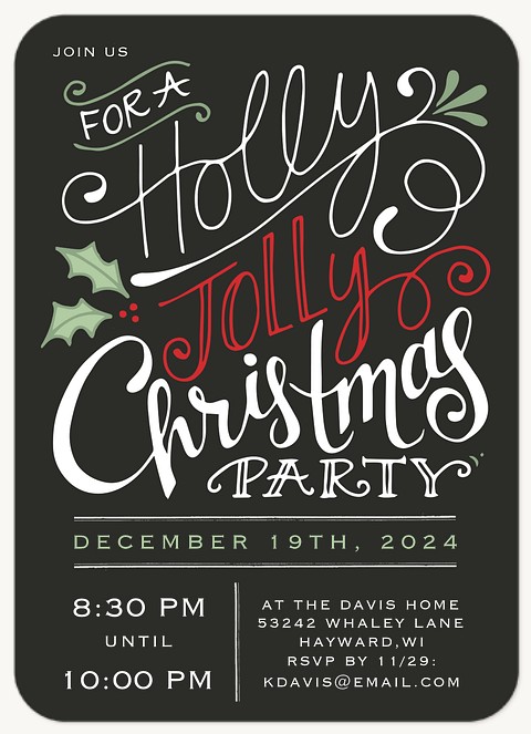 Holly Jolly Party Holiday Party Invitations