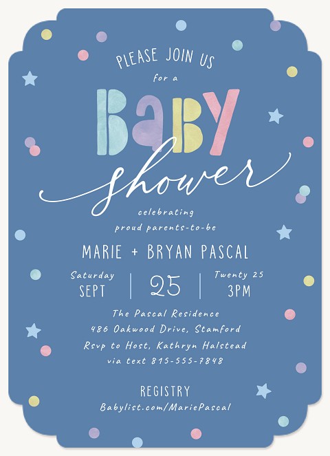 Cute Confetti Baby Shower Invites