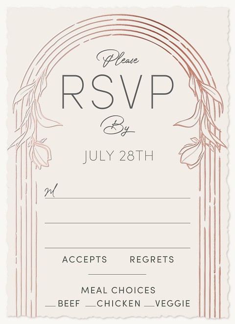 Luxe Leaves Wedding RSVP Cards