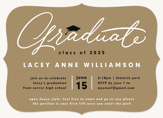 Cap On Top Graduation Announcements