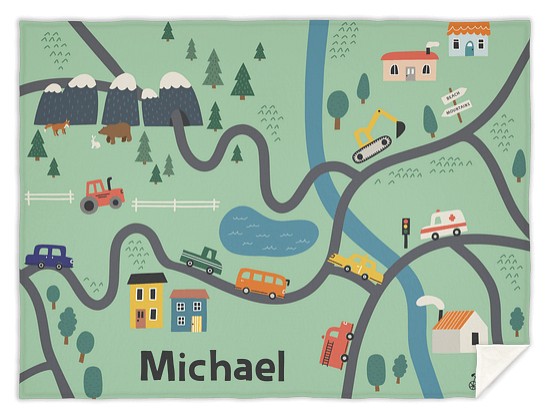 Road Map Custom Blankets
