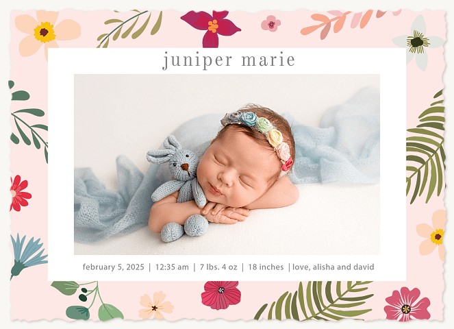 Floral Fun Baby Announcements