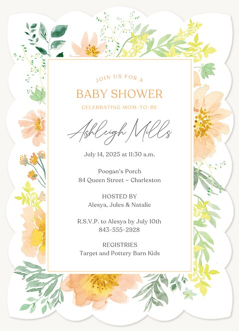 Cheerful Flowers Baby Shower Invites