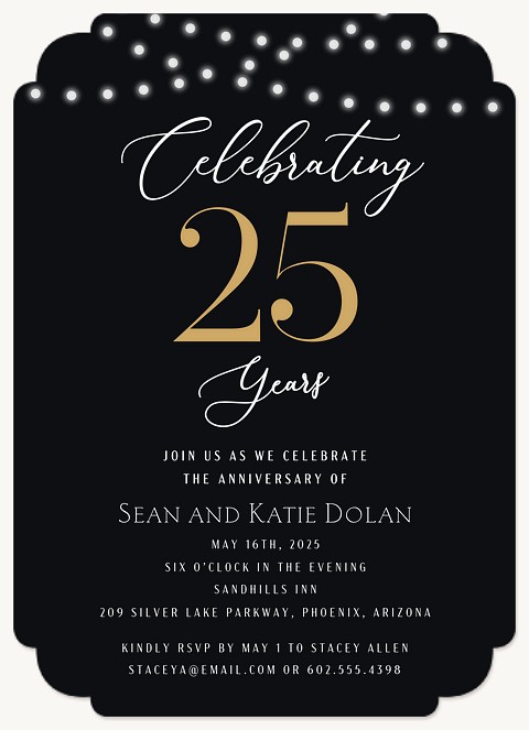  Glamorous Glow Wedding Anniversary Invitations