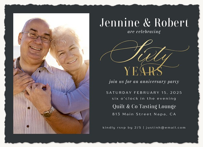 Script Year Milestone Wedding Anniversary Invitations