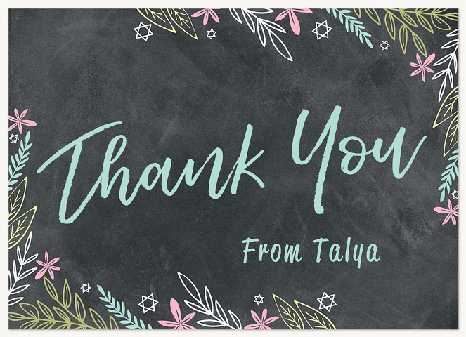 Chalkboard Florals Thank You Cards 