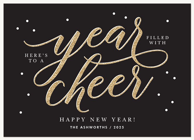 Sparkled Cheer Personalized Holiday Cards