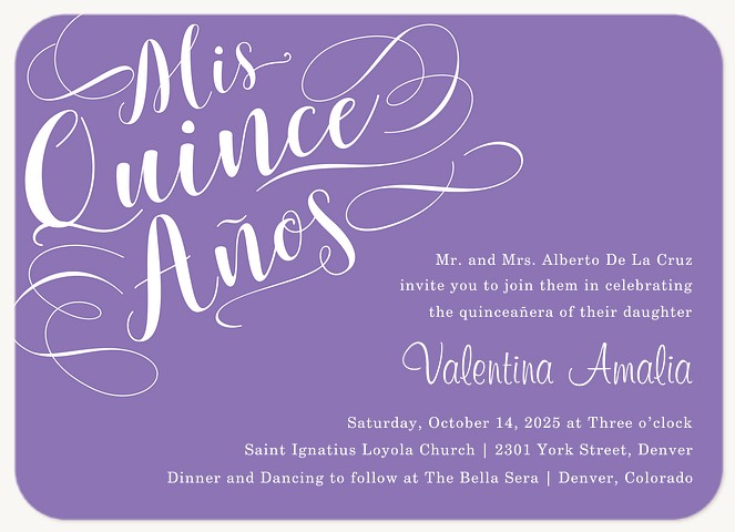 Written Flourish Quinceañera Invitations