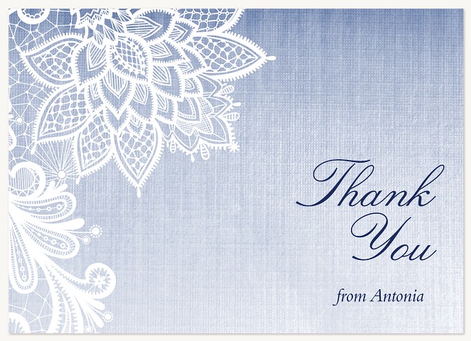 Lace Flora Quinceañera Thank You Cards