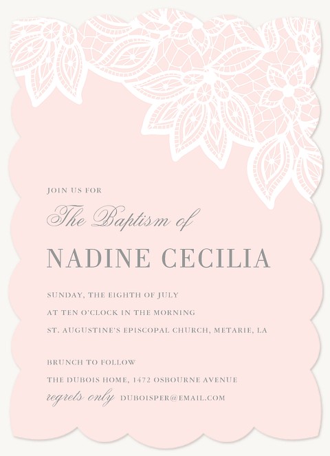Chantilly Overlay Baptisms & Christening Invitations