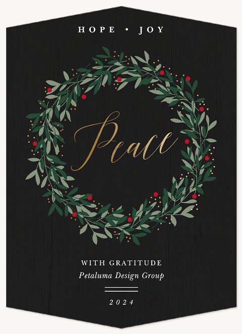 Peaceful Greenery Business Holiday Cards