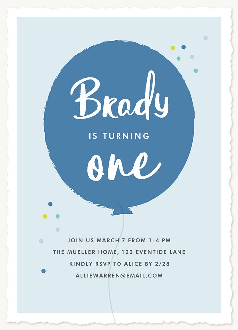 Big Balloon Kids Birthday Invitations