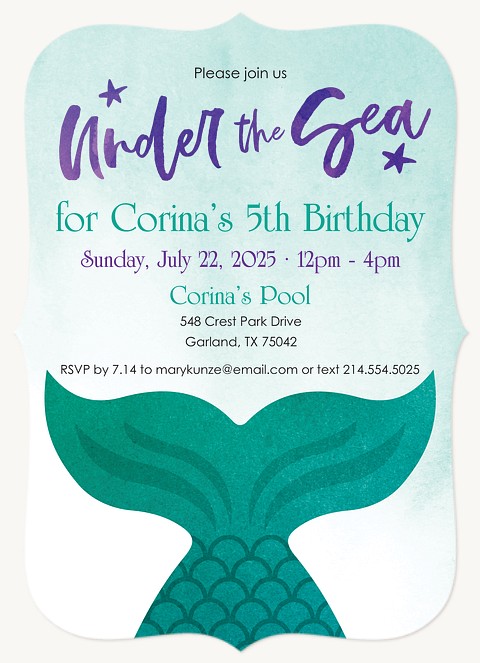Under the Sea Kids Birthday Invitations