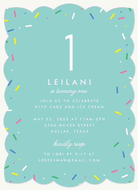 Funfetti Kids Birthday Invitations