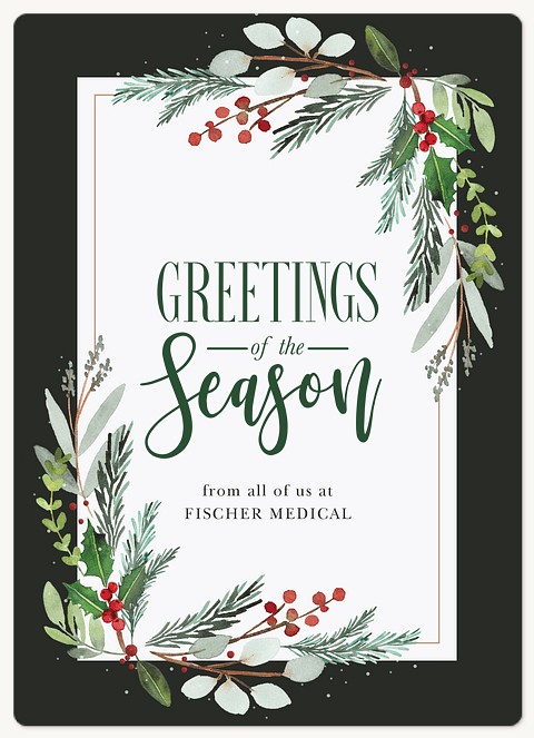 Festive Evergreen Holiday & Christmas Magnet Cards