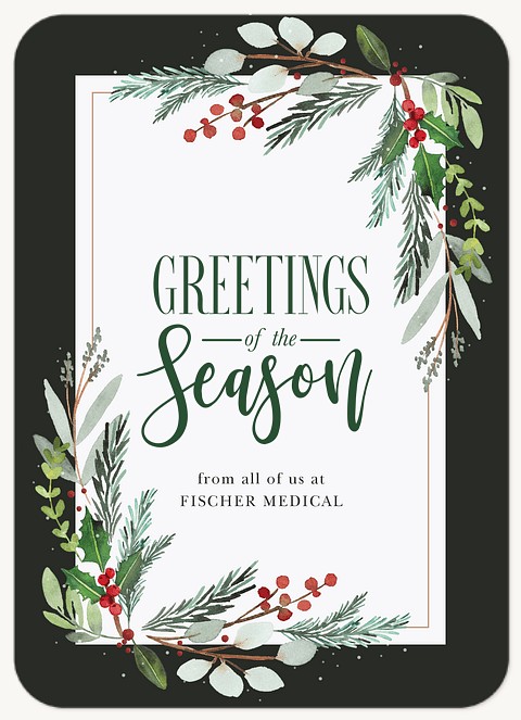 Festive Evergreen Business Holiday Cards