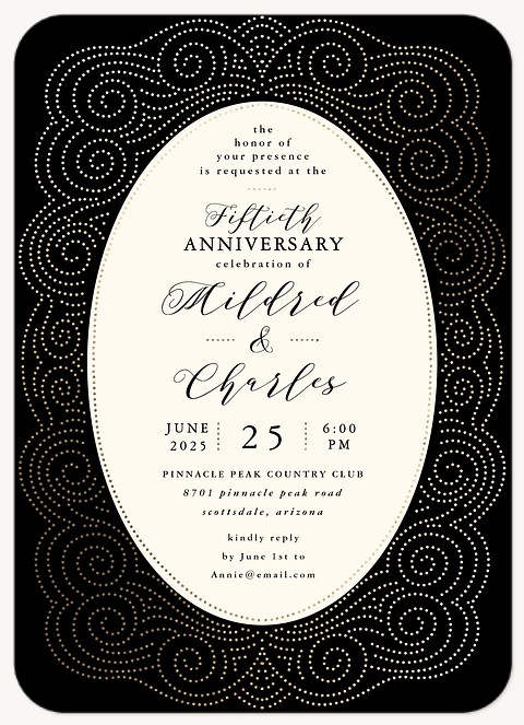Strands of Gold Wedding Anniversary Invitations