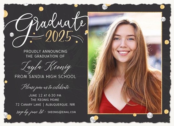 Confetti Scatter Graduation Invitations