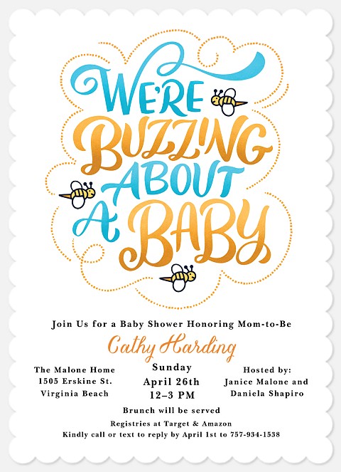 Baby Buzz Baby Boy Shower Invitations, Baby Shower Invitations