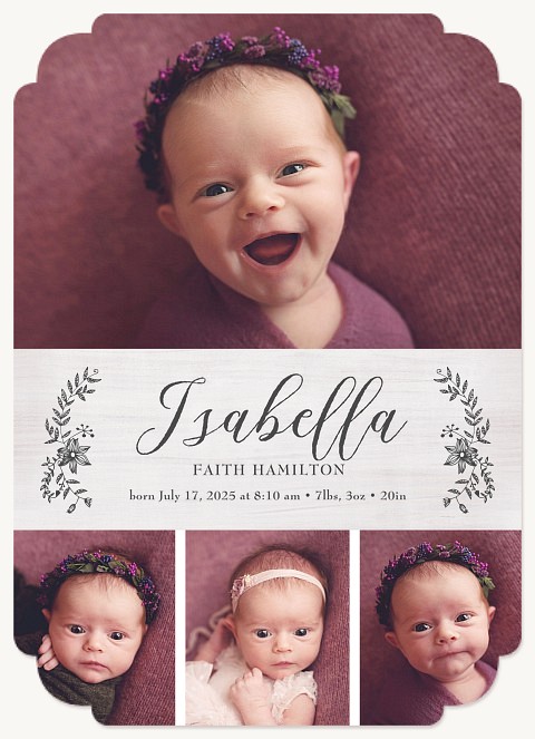 Handrawn Garden Baby Announcements