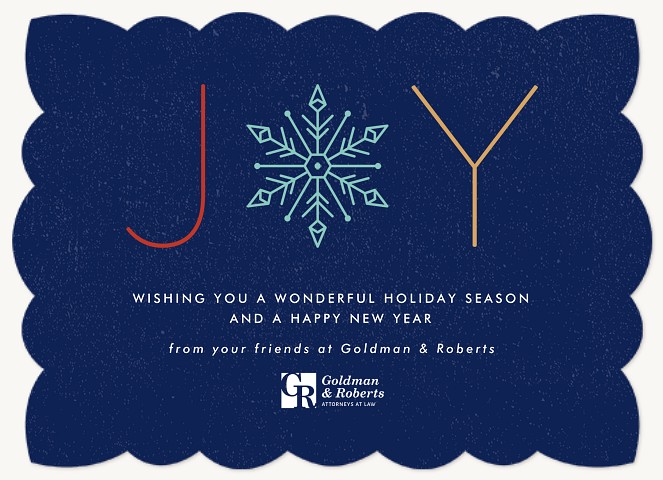 Joyful Snowflake Business Holiday Cards