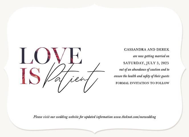 Love is Patient Change the Date Cards