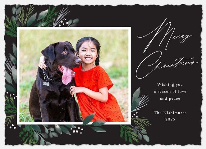 Botanical Framework Holiday Photo Cards