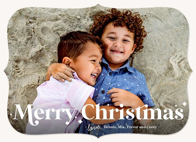 Simple Retro Personalized Holiday Cards