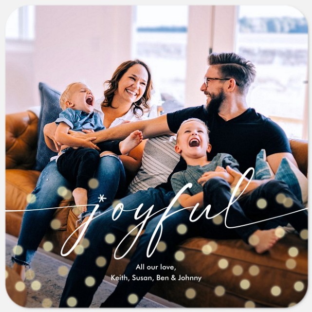 Joyful Bokeh Holiday Photo Cards