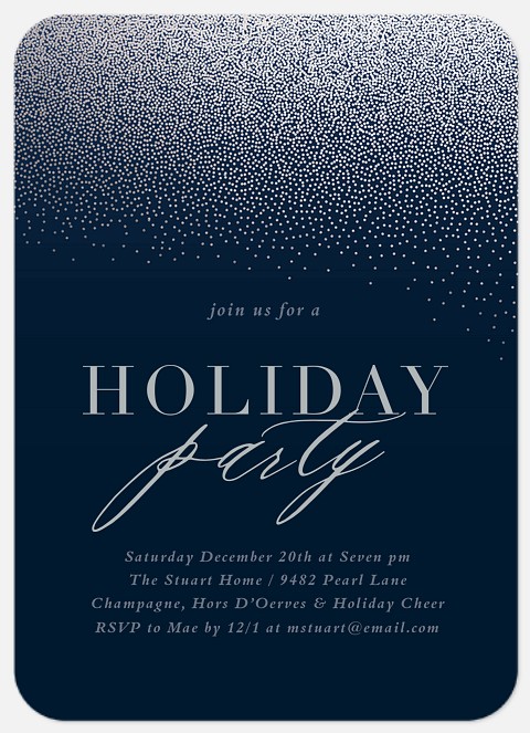  Snowfall Shimmer Holiday Party Invitations