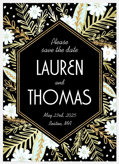 Blooming Flourish Save the Date Photo Cards