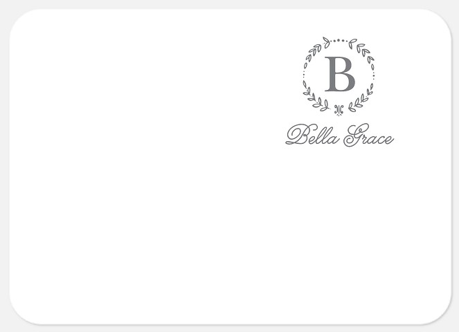 Monogram Wreath Thank You Cards 