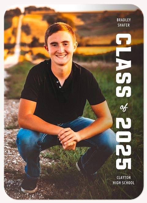 Vertical Varsity Graduation Cards