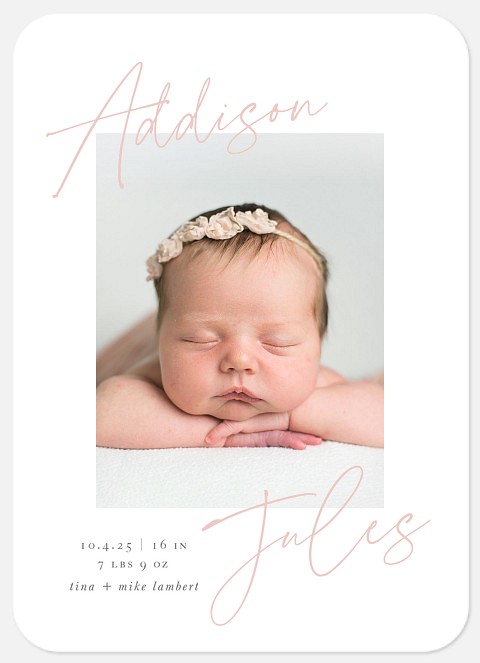 Handwritten Names Baby Birth Announcements