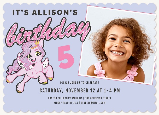 My Little Pony Whimsical Birthday Kids Birthday Invitations