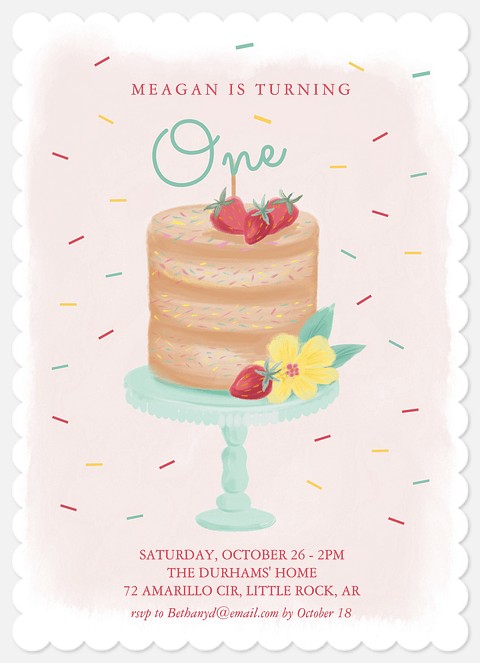 Cake Sprinkles Kids' Birthday Invitations