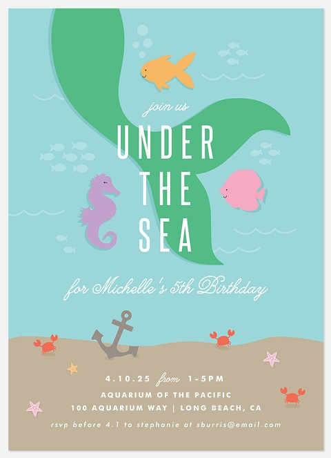 Ocean Floor Kids' Birthday Invitations