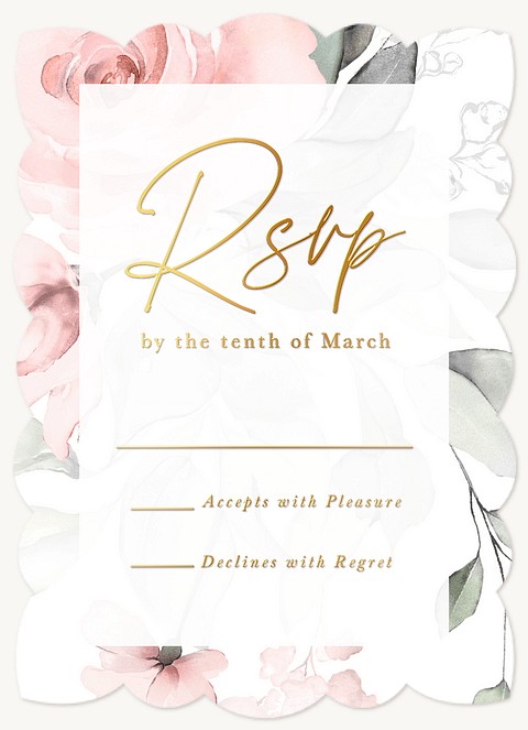 Watercolor Flowers Quinceañera RSVP Cards