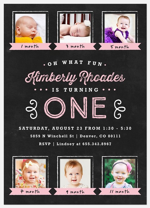 Growing Girl Kids' Birthday Invitations