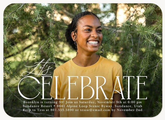 Simple Celebration Adult Birthday Party Invitations