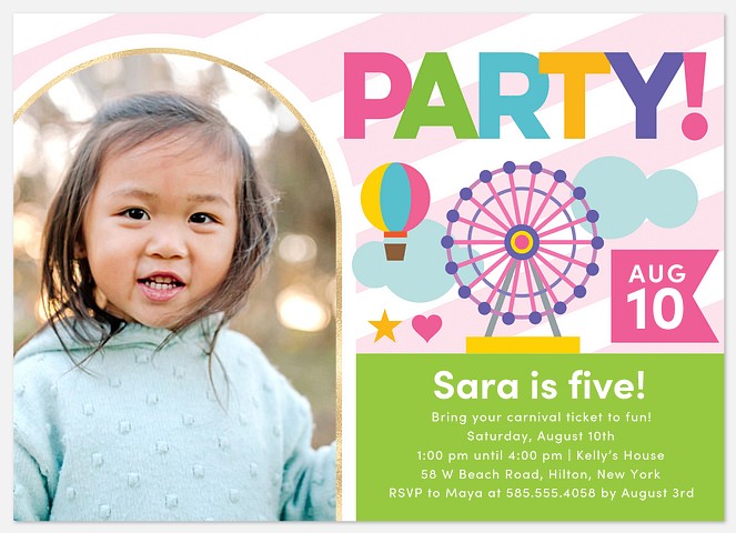 Carnival Kids' Birthday Invitations