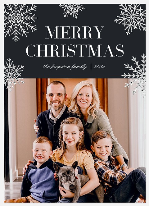 Snowflake Shimmer Holiday Photo Cards
