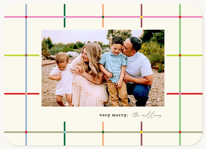 Interlocking Color Personalized Holiday Cards